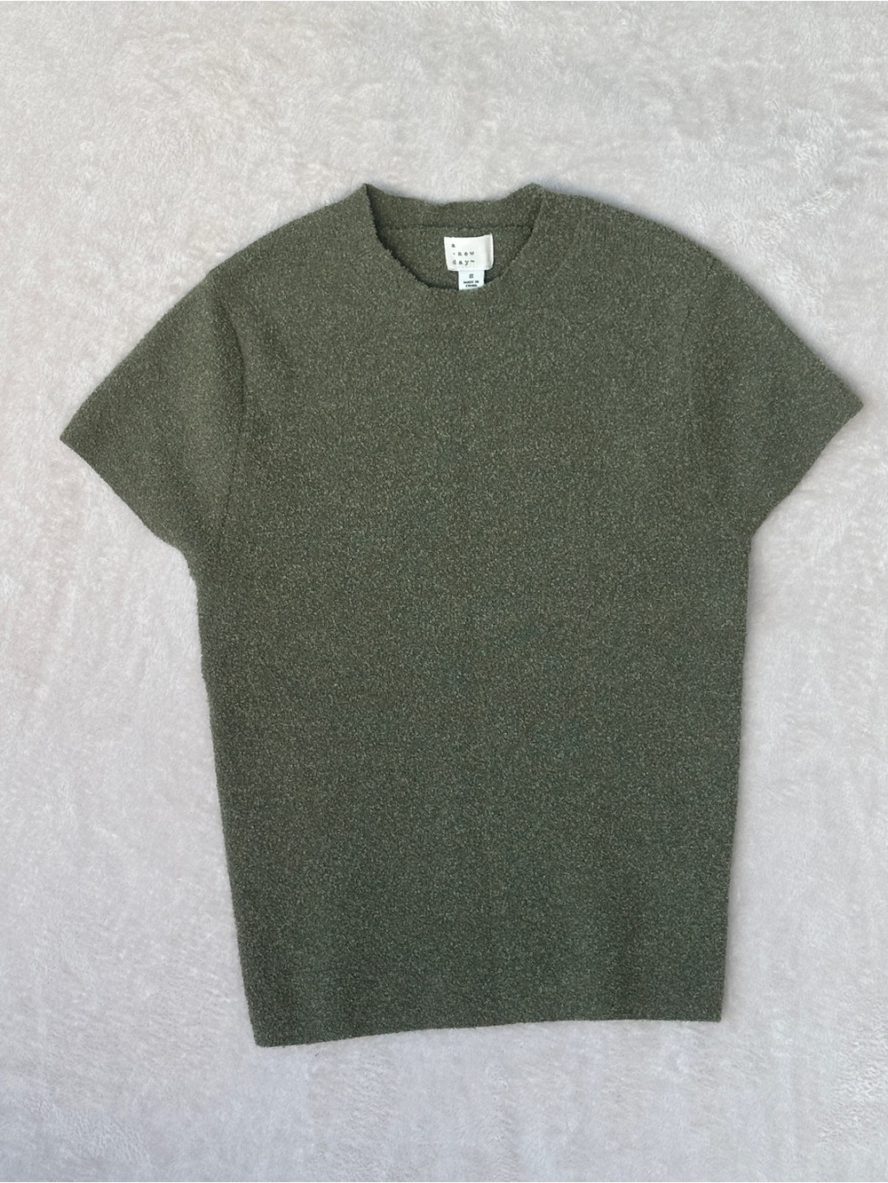 Olive Green Short-Sleeve Knit Shirt